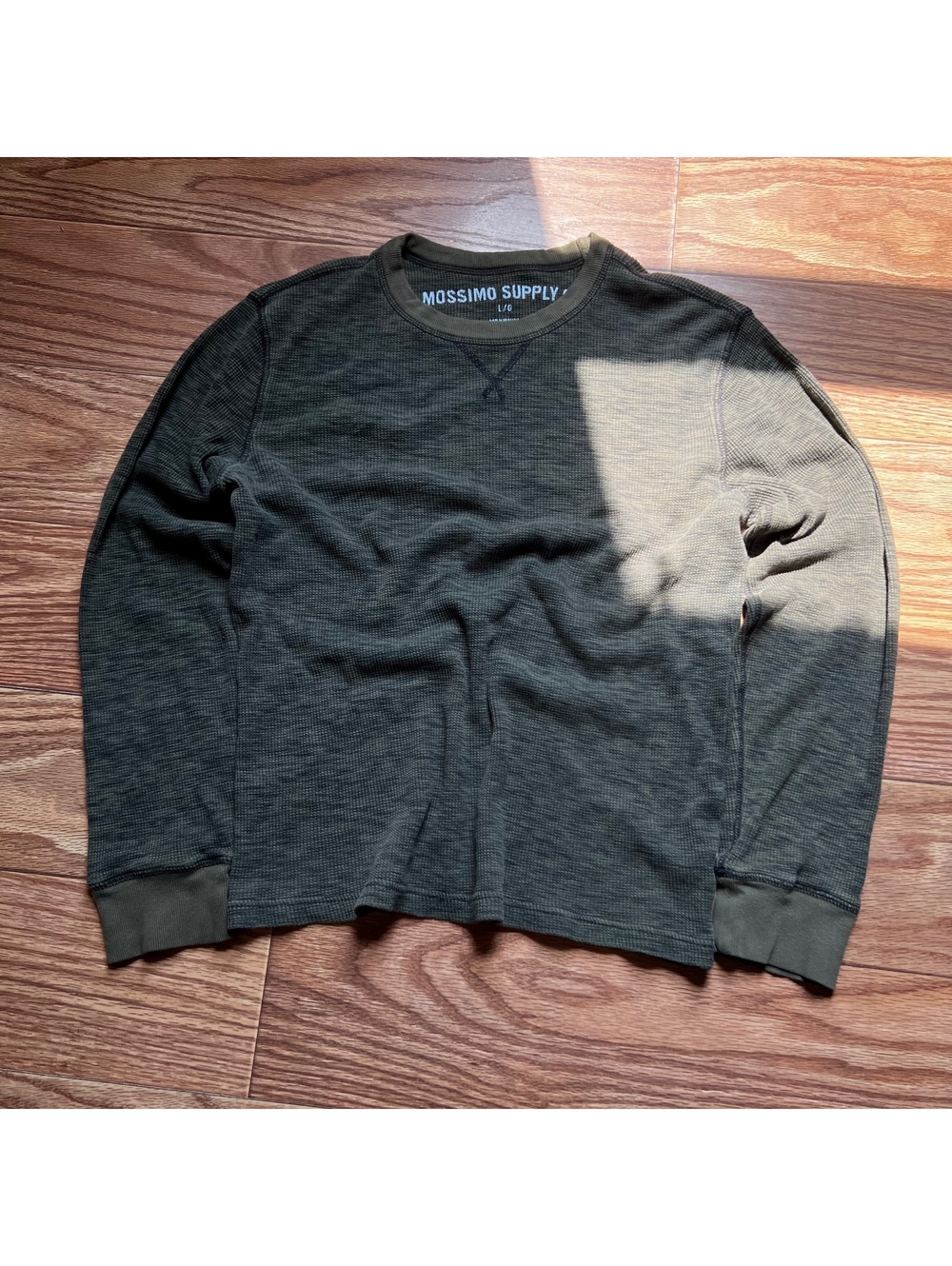 Vintage Mossimo Supply Co. Thermal Waffle Knit Crewneck Sweater Y2K Streetwear L